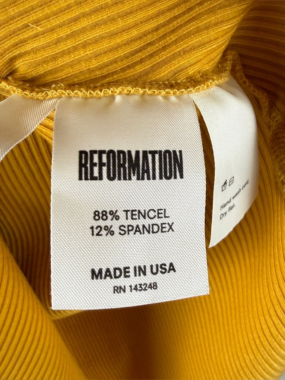 Reformation Ribbed Yellow Mini Dress - Picture 9 of 9